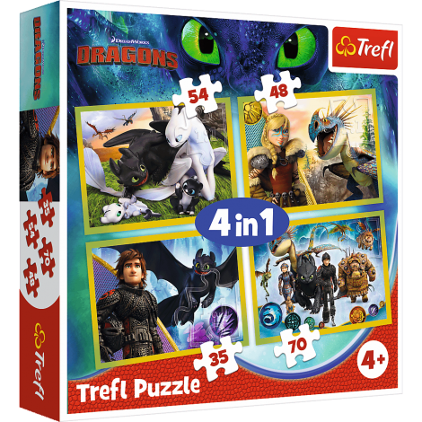 Puzzle Trefl 4w1 Jak wytresować smoka